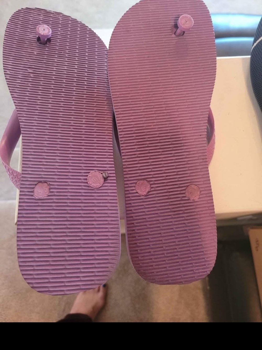 Havaianas Purple Floral Flip Flops with Pink Straps - Picture 3 of 3